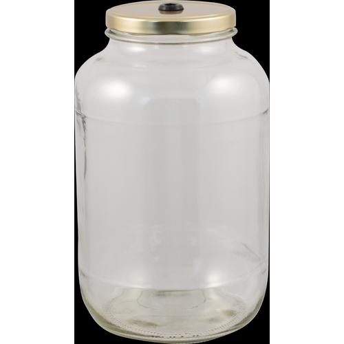 Glass Jar Fermenter Kit | 1 Gallon | Lug Finish Metal Lid | Airlock